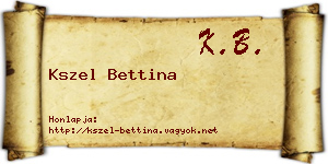 Kszel Bettina névjegykártya